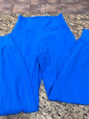 lululemon athletica bright blue align joggers  with blue logo dot